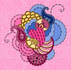 Pink decorative postcard