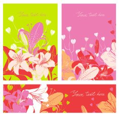 Vector Floral card set with place for your text