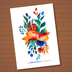 Typographic Beautiful Floral Greeting Card N8