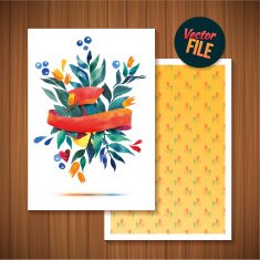 Beautiful Floral Greeting Card Bright illustration N11