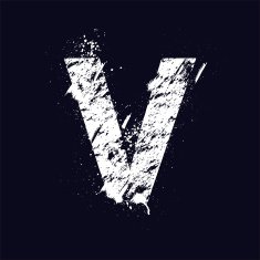Grunge letter V