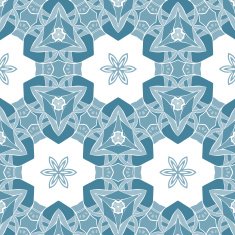 Flower pattern blue delicate colors N4