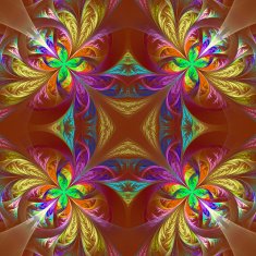 Symmetric multicolored fractal tracery Collection - frosty patt N3