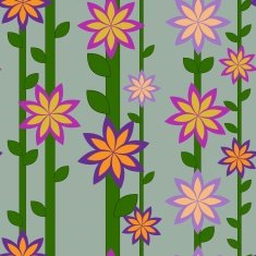 flower pattern and vertical lines