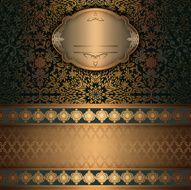 Gold vintage background with decorative frame