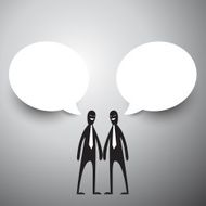 Vector illustration silhouettes of business man talking