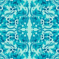Decorative seamless floral pattern turquoise N2