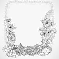 Frame with floral decoration Element for design N3
