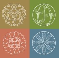 Monograms Line design floral elements for logo