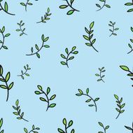 Seamless pattern flowers leaves branches N2