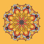 Circular ornament warm autumn colors ethnic paintings N3