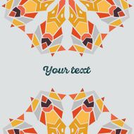 Place for your text warm autumn colors ethnic pattern