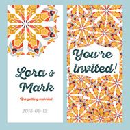 Invitation to the wedding ethnic ornament vector