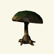 Green Mushroom Low Polygon Vector illustration