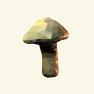 Whrite Mushroom Low Polygon Vector illustration