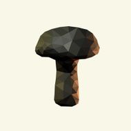 black Mushroom Low Polygon Vector illustration