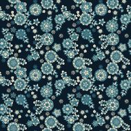 cute flowers seamless pattern with dark backdrop N3