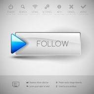 Modern plastic vector button N42