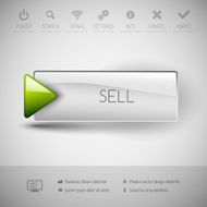 Modern plastic vector button N43