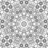 Seamless Outline Floral Pattern N23