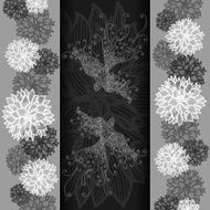 Doodle floral borders with birds N2