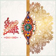 original handmade rakhi on floral background