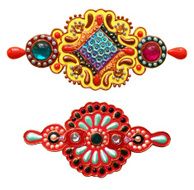 handmade ornamental ethnic design element with jewel and gold N2