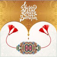 original handmade rakhi on floral background N4