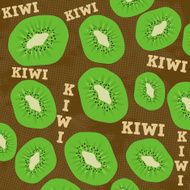 Kiwi slice on brown background