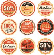 Set of vintage badges and labels N22