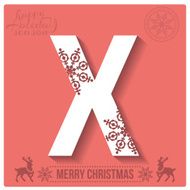 Set of Christmas stylized alphabet and numbers with snowflakes N2