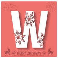 Set of Christmas stylized alphabet and numbers with snowflakes N3