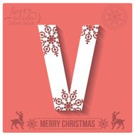 Set of Christmas stylized alphabet and numbers with snowflakes N4