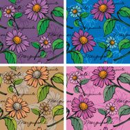 Seamless Background with hand-drawn Marguerites