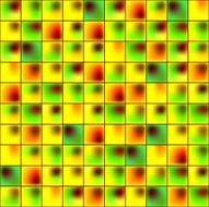 Glossy colorful mosaic square cells grid N4