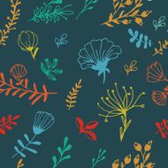 Seamless colorful texture with bright floral elements Fabric p N3