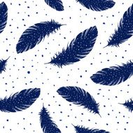 Vintage Feather seamless background Hand drawn illustration