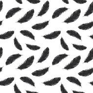 Vintage Feather seamless background Hand drawn illustration vin N2