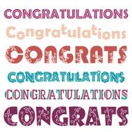 Vector vintage Congratulations card N2