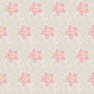 Seamless flower plant vector pattern background