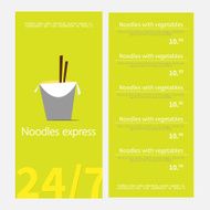 Noodles restaurant menu Template menu of noodles restaurant Flat style