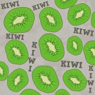 Kiwi slice on grey background