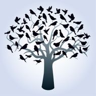 Tree and Black Birds