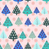 Christmas trees seamless pattern N2