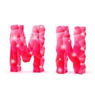 Ruby polygonal font N16
