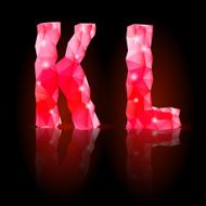 Ruby polygonal font N20