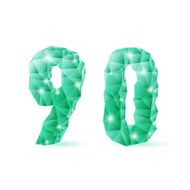 Emerald green polygonal font N3
