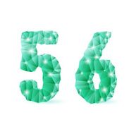 Emerald green polygonal font N5