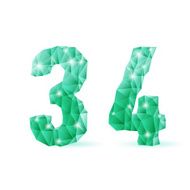 Emerald green polygonal font N6