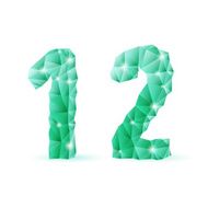 Emerald green polygonal font N7
